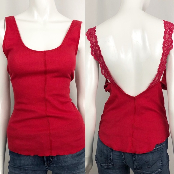 Free People Tops - Free People Flipside Cami Tank Top  Bright Red